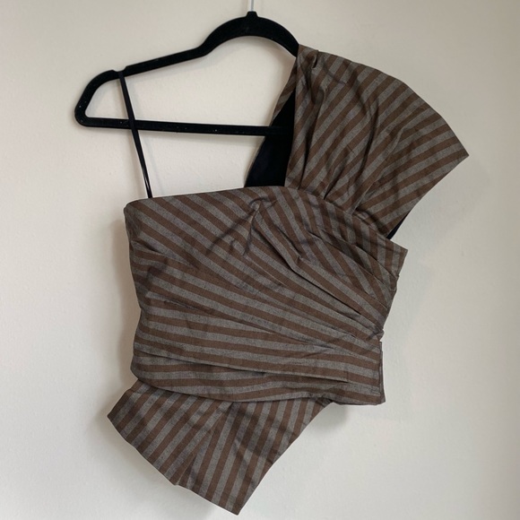 New Tory Burch ONE SHOULDER WRAP TOP $698 0 - Picture 7 of 11